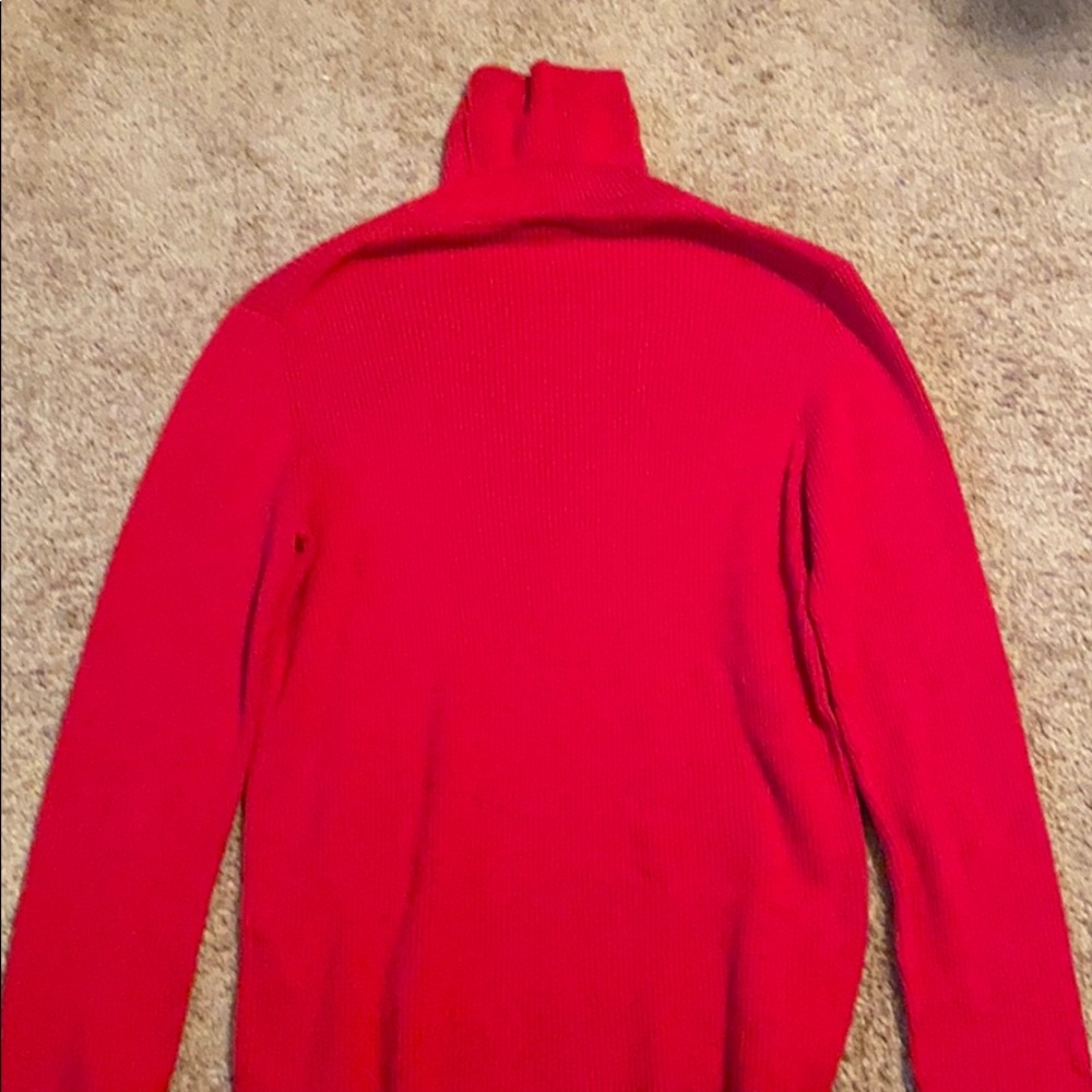 Red cotton Turtle neck